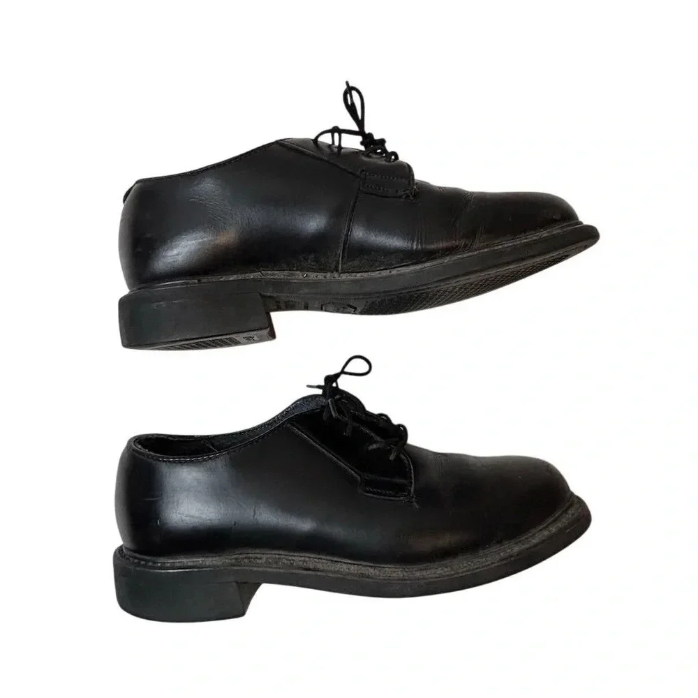 Bates Men's Black Leather Lace-Up‎ Work Oxford Shoes Size 6.5